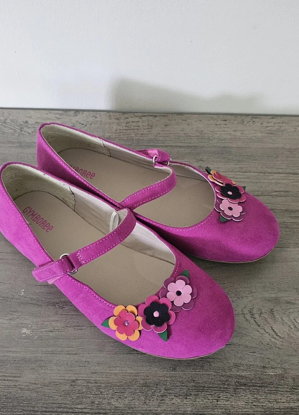 Gymboree Girls' Fushia Pink Floral Mary Jane Shoes Size 2